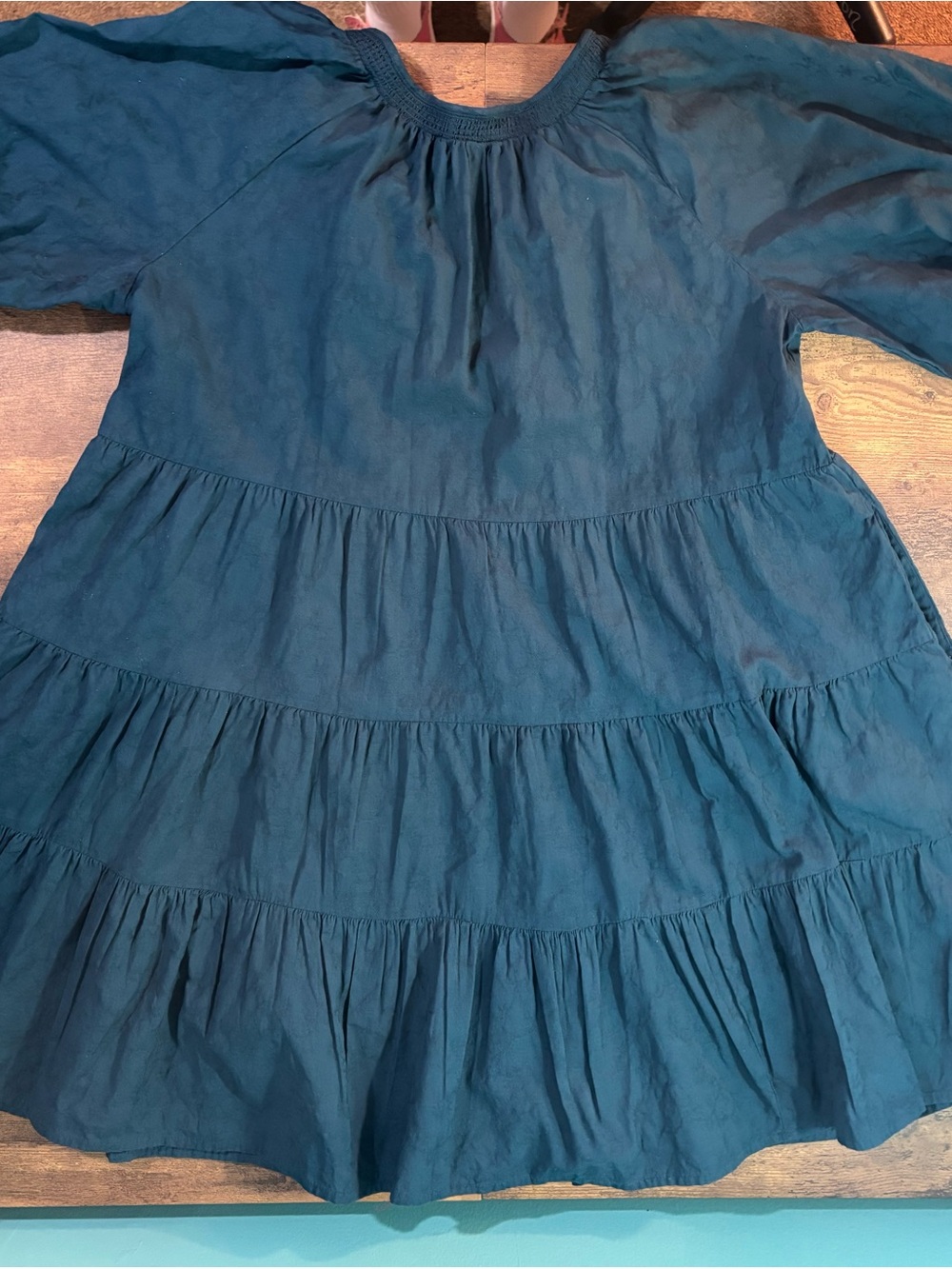 Universal Thread Women’s dark teal M multi tiered mini dress boho whimsy fairy